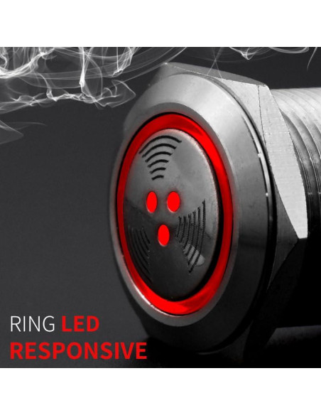 Zumbador LED Metal Pulsante KGFCE 16mm 3-6V Banda Roja