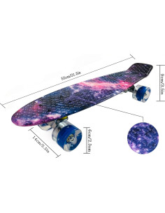 Skateboard Mini Cruiser Sumeber 55 cm Ruedas LED Niños Adultos 2