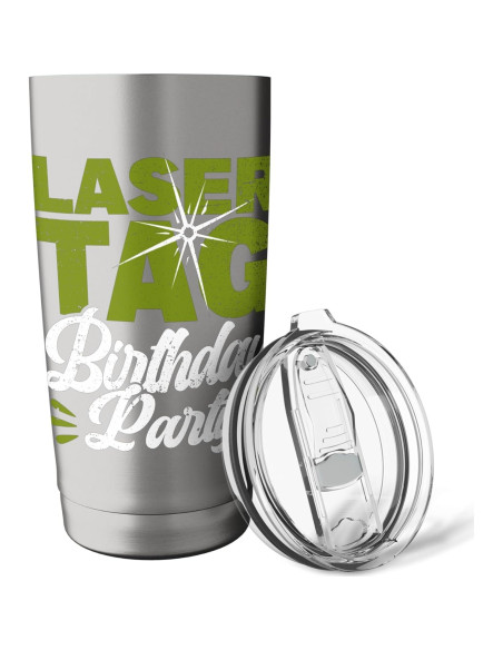 Vaso Aislado de Acero Inoxidable 20 oz Favores de Fiesta Laser Tag