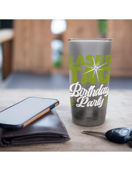 Vaso Aislado de Acero Inoxidable 20 oz Favores de Fiesta Laser Tag