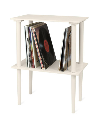Soporte de Registro de Madera Victrola VA-30-WHT - Almacena 50 Discos