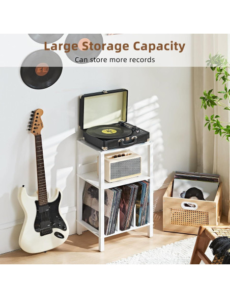 Soporte para Vinilos LELELINKY Blanco 3 Niveles 100 Álbumes