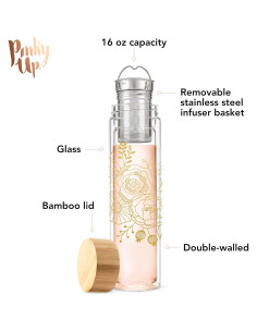 Taza Infusora de Viaje Pinky Up Blair 0.47L Doble Pared Ramo 2