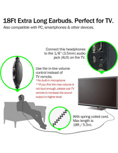 Auriculares de cable ChanGeek CGS-W6 5.5m para TV y PC 2