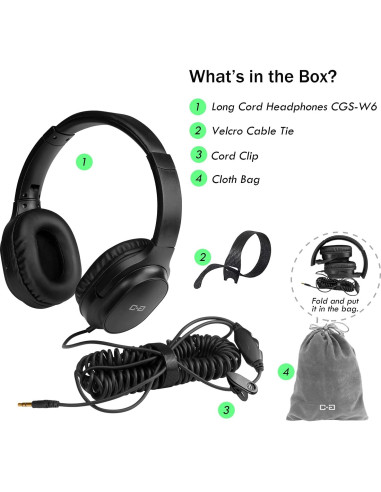 Auriculares de cable ChanGeek CGS-W6 5.5m para TV y PC