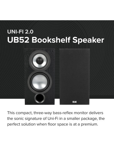 Altavoces de Estantería ELAC Uni-Fi 2.0 UB52, 6 Ohm, Negro