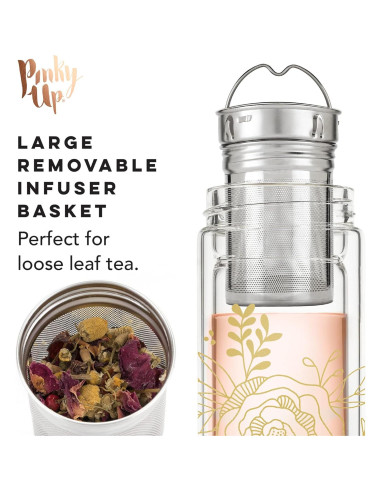 Taza Infusora de Viaje Pinky Up Blair 0.47L Doble Pared Ramo