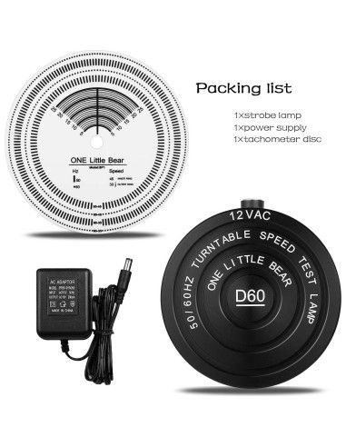 Luz Estroboscópica Nobsound D60 con Disco Tacómetro para Tocadiscos