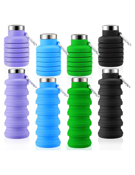 Botellas de Agua Plegables Lallisa 4 Pcs 0.5L Silicona