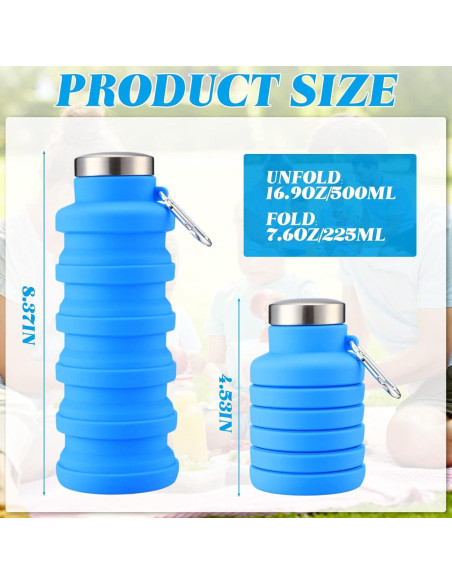 Botellas de Agua Plegables Lallisa 4 Pcs 0.5L Silicona