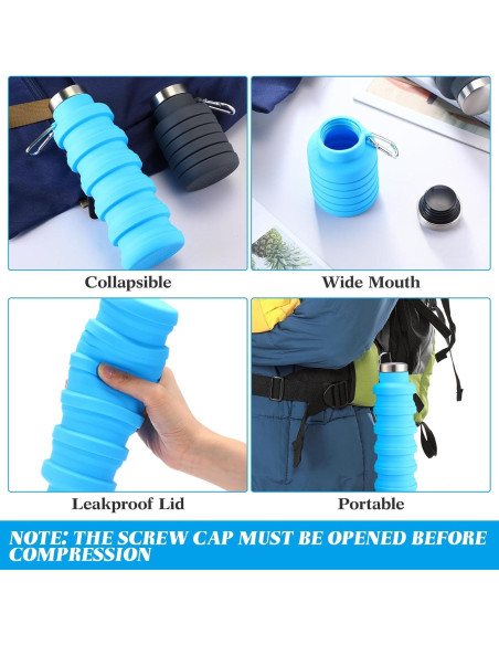 Botellas de Agua Plegables Lallisa 4 Pcs 0.5L Silicona