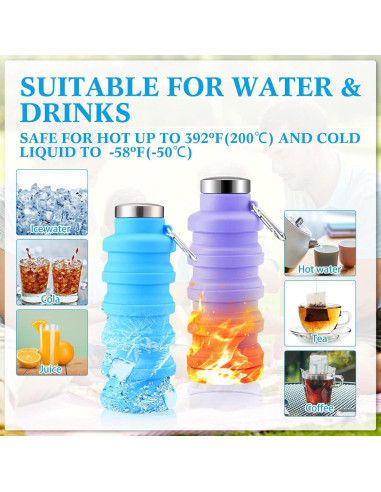 Botellas de Agua Plegables Lallisa 4 Pcs 0.5L Silicona