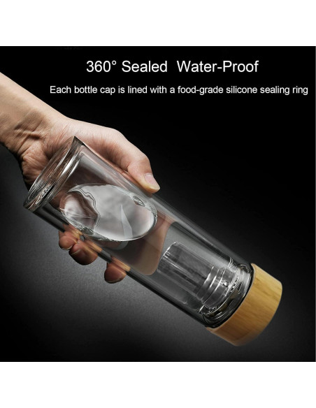 Botella de Té COMI 400 ml Vidrio Borosilicato Doble Pared