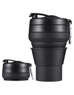 Taza de viaje plegable Egoldto 600ml silicona a prueba de fugas