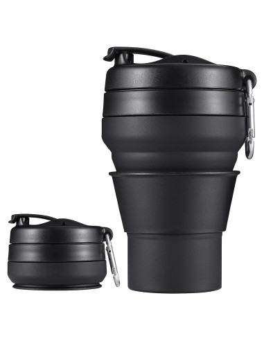 Taza de viaje plegable Egoldto 600ml silicona a prueba de fugas