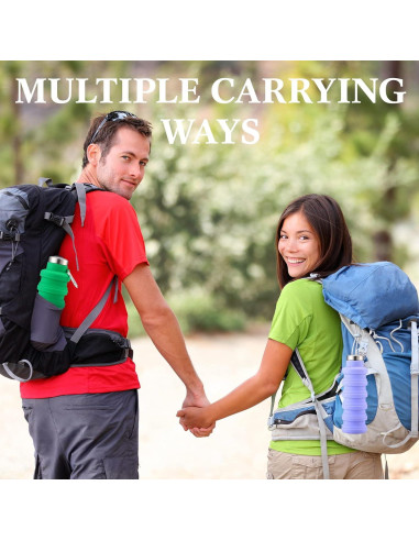 Botellas de Agua Plegables Lallisa 4 Pcs 0.5L Silicona