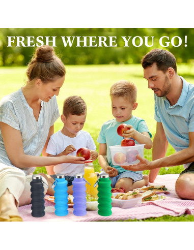 Botellas de Agua Plegables Lallisa 4 Pcs 0.5L Silicona