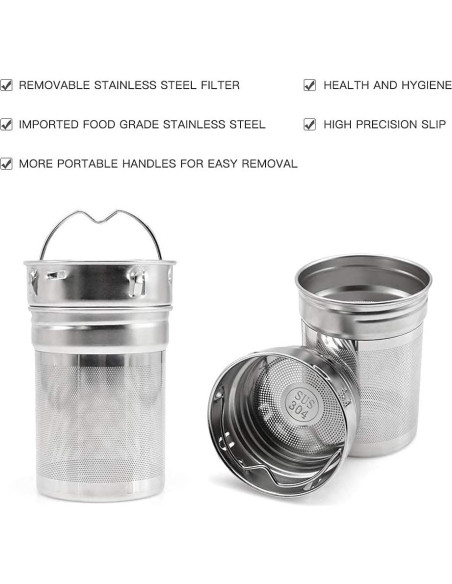 Botella de Té COMI 400 ml Vidrio Borosilicato Doble Pared