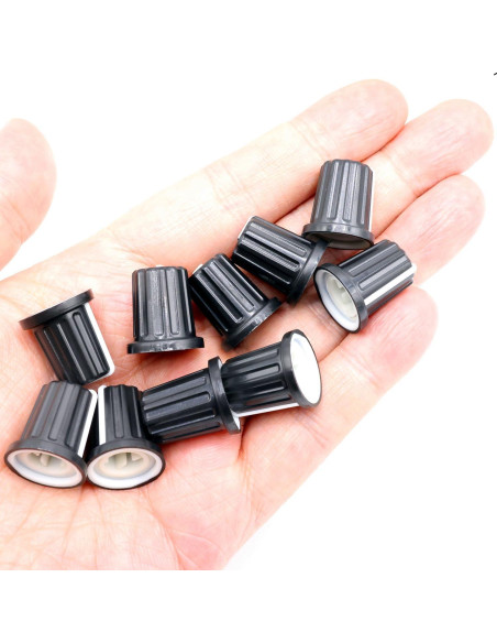 10 Perillas de Control de Potenciómetro D 6mm ZXUEZHENG Negro