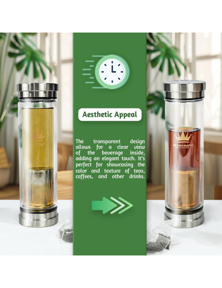 Botella Infusor de Té Almagic 400 ml Doble Pared Aislada