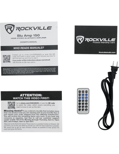 Amplificador Estéreo Bluetooth Rockville BluAmp 150 150W