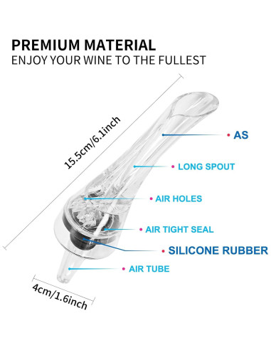 Aireador de Vino Kearning - Válvula con Vertedor Sin Goteo
