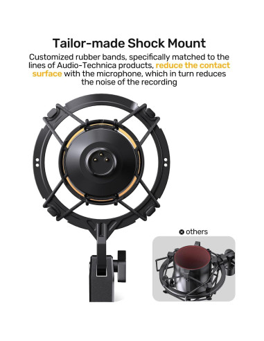 Soporte de micrófono AT2020 con filtro anti-pop y suspensión