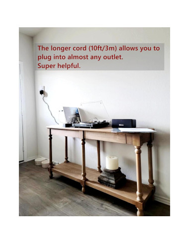 Cable de Alimentación 3m 12V para Tocadiscos Audio Technica