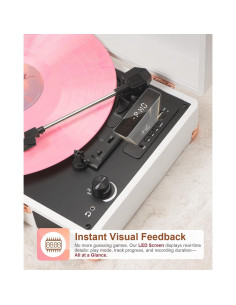 Reproductor de Vinilo Bluetooth TANLANIN TE-001WT 3 Velocidades 2