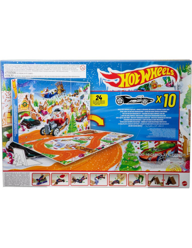 Calendario de Adviento Hot Wheels 2025 con 10 Vehículos 1:64