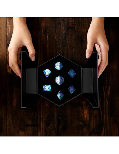 Juego de Dados de Núcleo Líquido HEIMDALLR Aurora - 7 Piezas LED