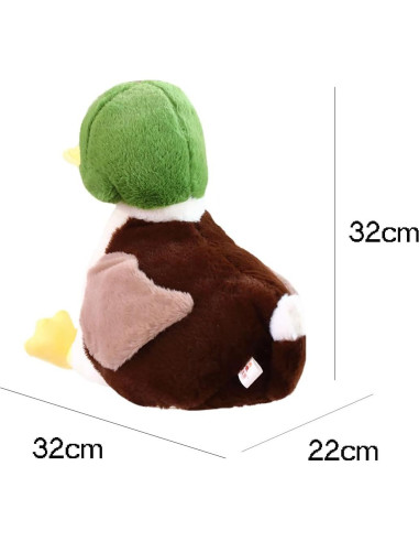 Almohada de Pato Malardo de Peluche ELAINREN 31.75 cm Verde