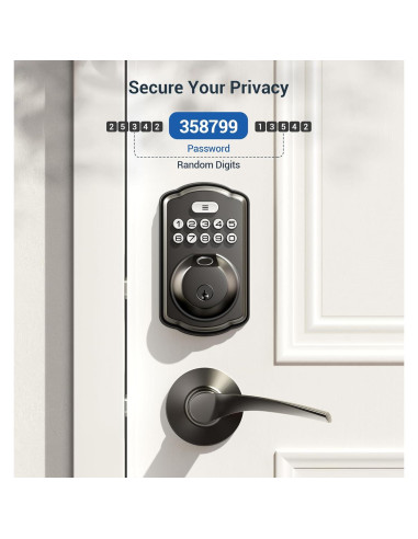 Cerradura Biométrica Veise KS02B con Teclado y 2 Manijas