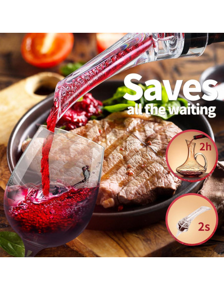 Aireador de Vino Kearning - Válvula con Vertedor Sin Goteo