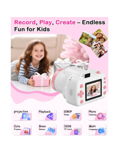 Cámara para Niños Thybro K100 con Proyector 1080p - Blanca 2