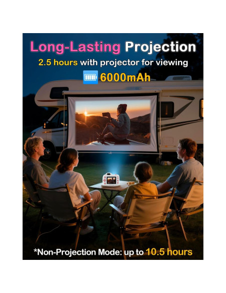 Cámara para Niños Thybro K100 con Proyector 1080p - Blanca