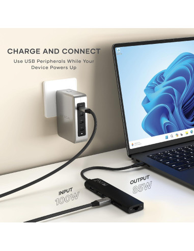 Hub Multiport USB-C Satechi 7 en 1 con HDMI 4K, Ethernet