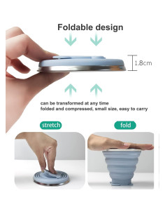 2 Tazas de Silicona Colapsables Gouccpu 320ml Viaje Camping 2