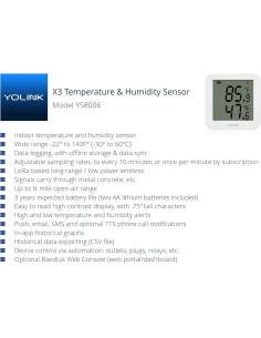 Sensor de Temperatura y Humedad YoLink X3 - Sin Hub 2