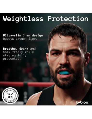 Protector Bucal Deportivo Lobloo Ultra Delgado 1mm Menta