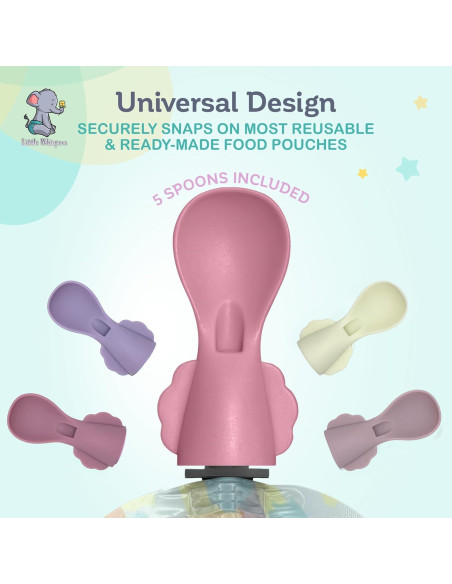 Cucharas para pouch de comida Little Whispers - 5 piezas - Floración