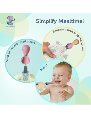 Cucharas para pouch de comida Little Whispers - 5 piezas - Floración