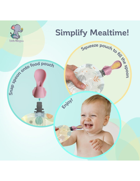 Cucharas para pouch de comida Little Whispers - 5 piezas - Floración