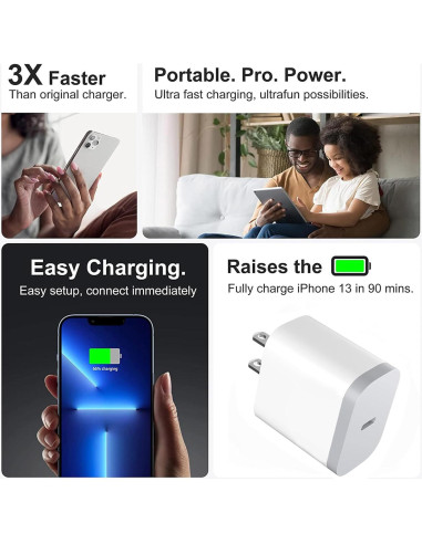 Paquete de 2 Cargadores USB C Rápidos 20W SHENZHEN OFSPOWER