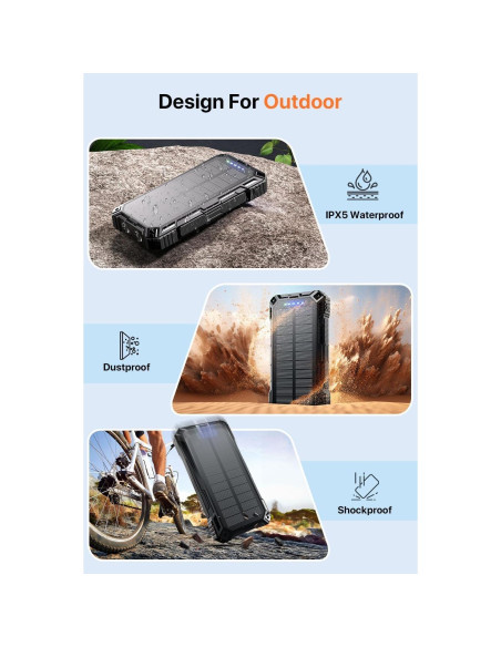 Cargador Portátil Solar JSKEI 49800mAh Carga Rápida USB-C
