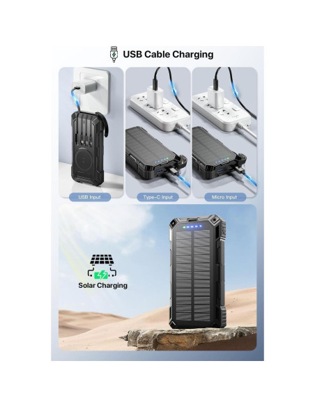Cargador Portátil Solar JSKEI 49800mAh Carga Rápida USB-C