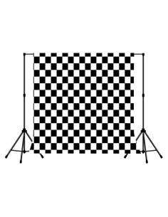 Fondo Fotográfico 5x5ft Poliester Damas Negro y Blanco