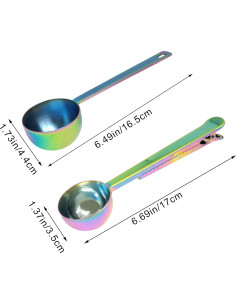 Set de Cucharas Medidoras Arcoíris Yueton - Acero Inoxidable 2