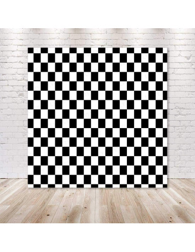 Fondo Fotográfico 5x5ft Poliester Damas Negro y Blanco