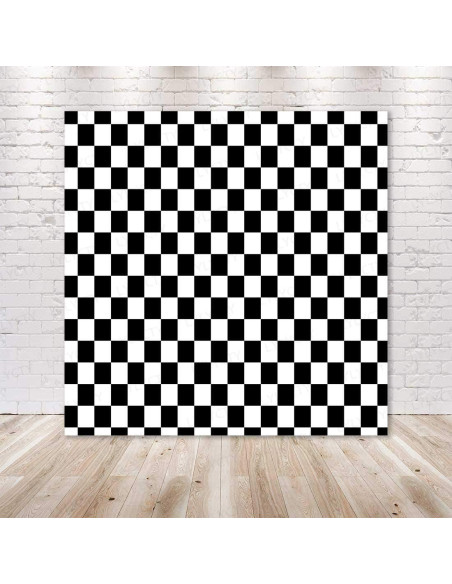 Fondo Fotográfico 5x5ft Poliester Damas Negro y Blanco